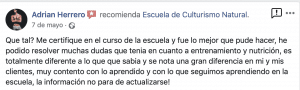 Opinión valoración curso experto entrenador personal escuela culturismo natural Roberto Amorosi, Adrian Herrero