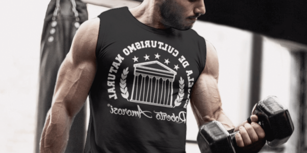 Curl biceps, escuela culturismo natural Roberto Amorosi camisetas de la escuela templo